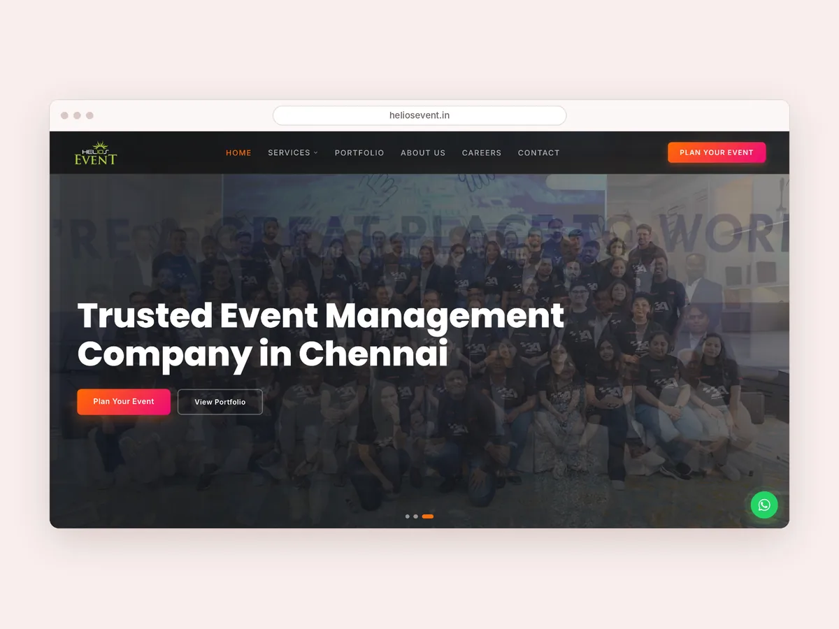 Helios Event Productions website