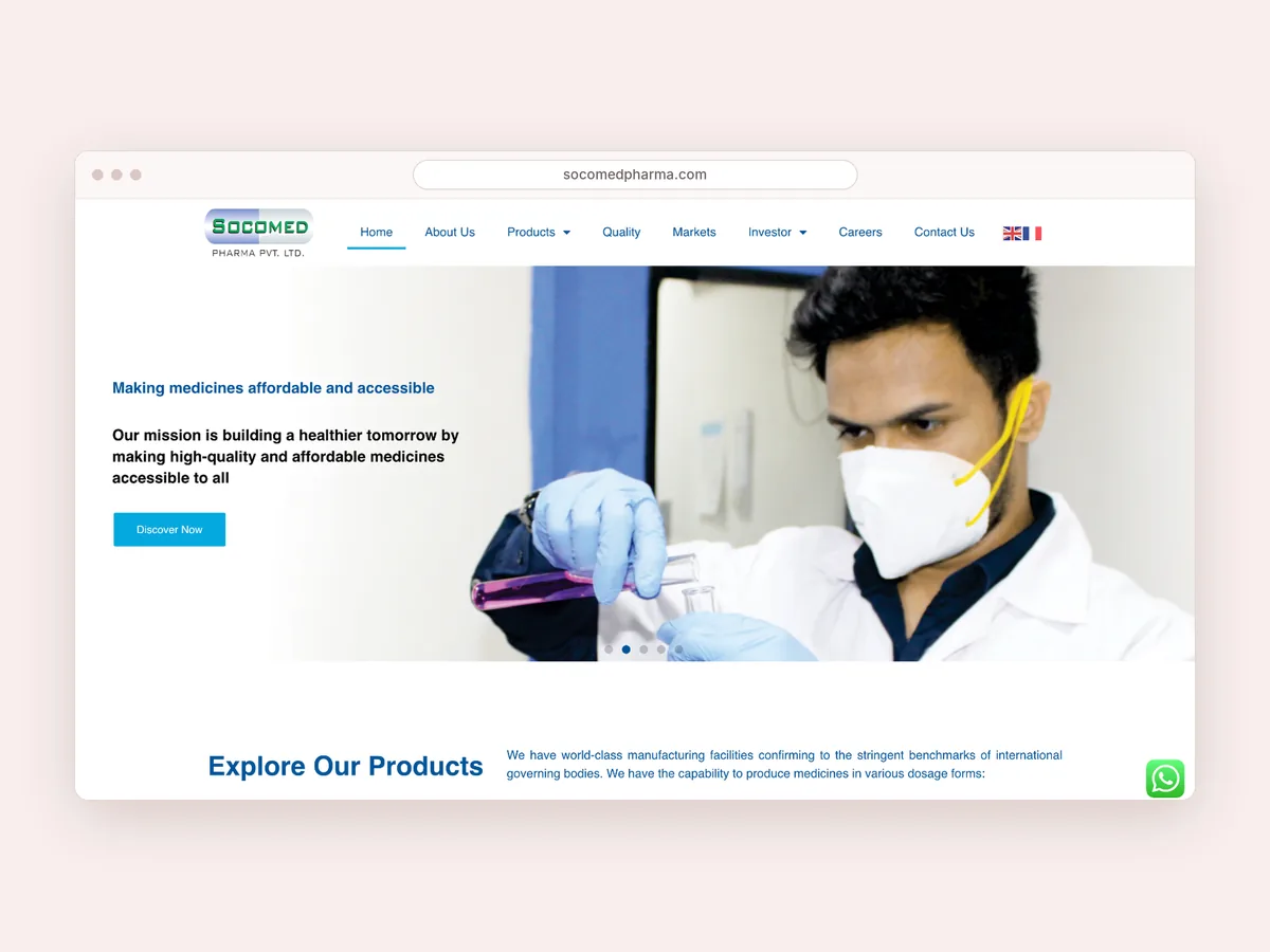 Socomed Pharma website
